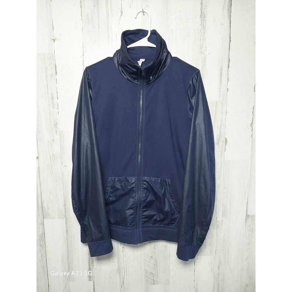 Women's Under Armour Full Zip Warm UP Track Jacket  large blue